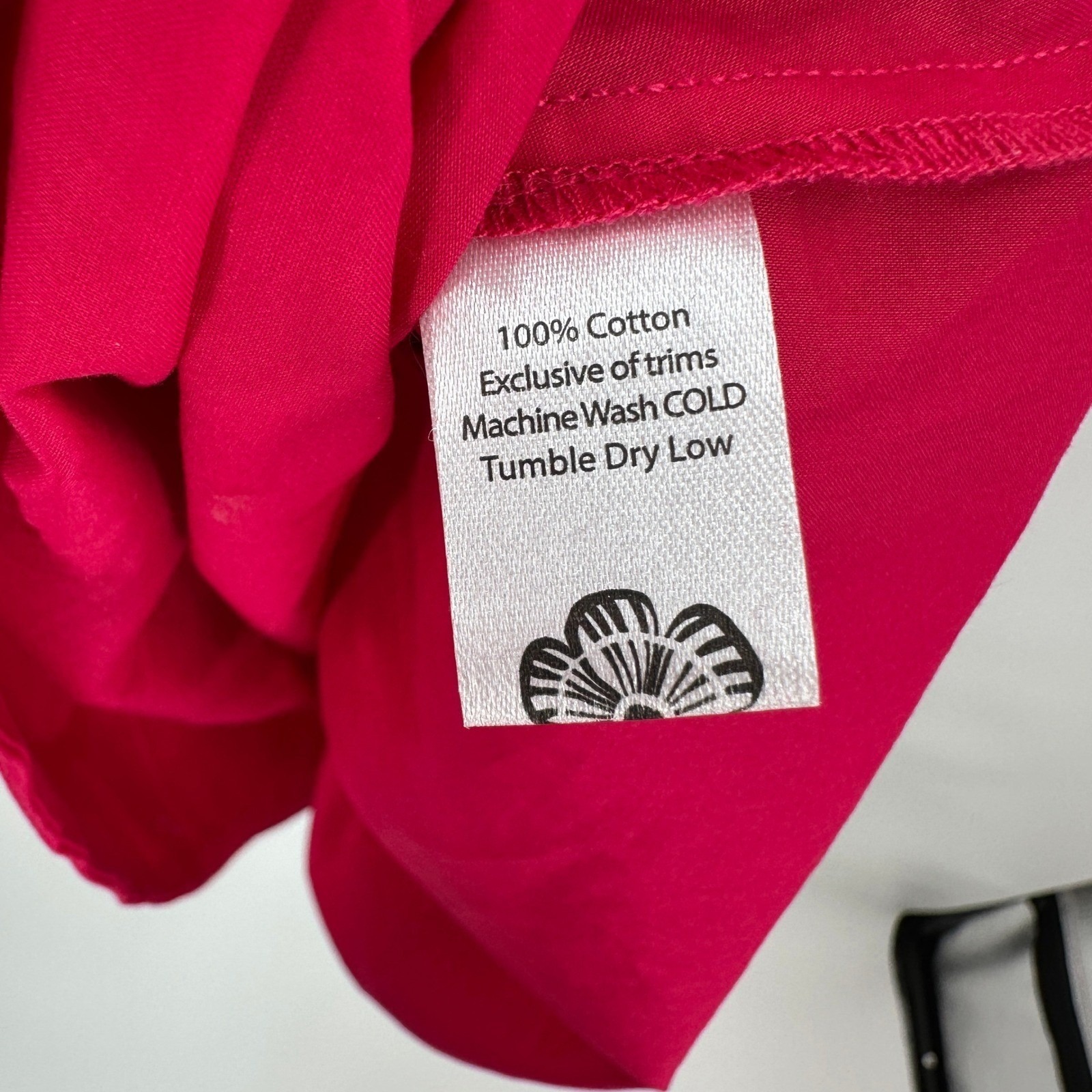 Lesley Evers Harper Magenta Pink Cotton Ruffle Collar Shift Dress Large Nwt Read — image 7 of 8
